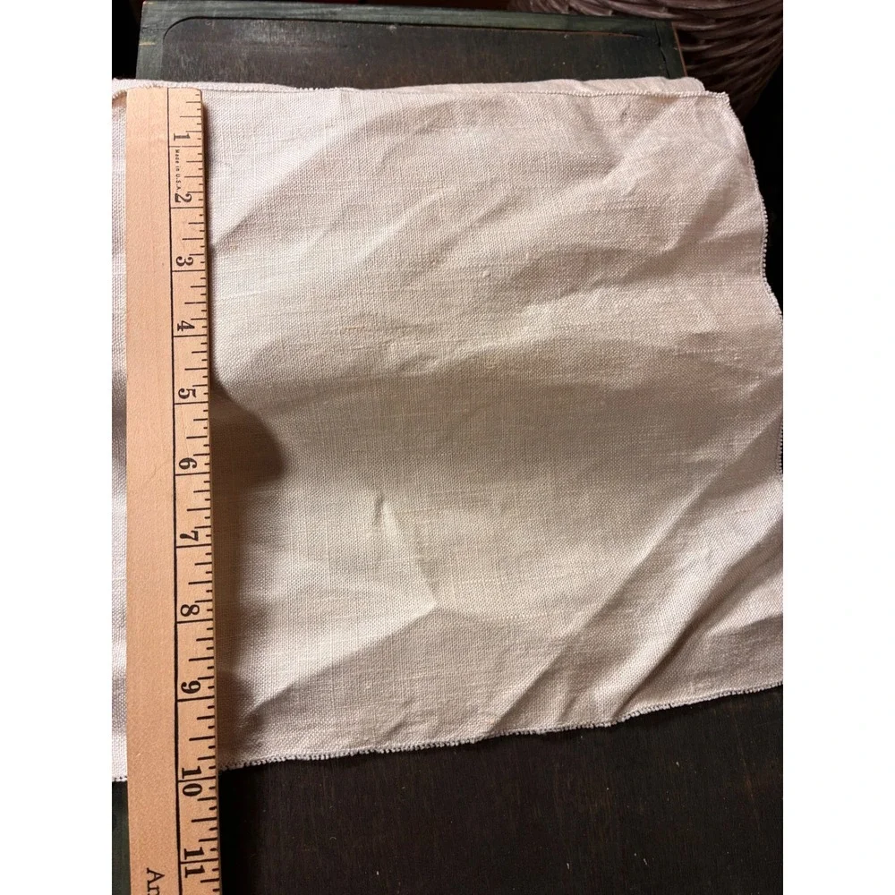 Unbranded Linen Napkins Unisex OS Beige Good Floral Embroidered Set of 4